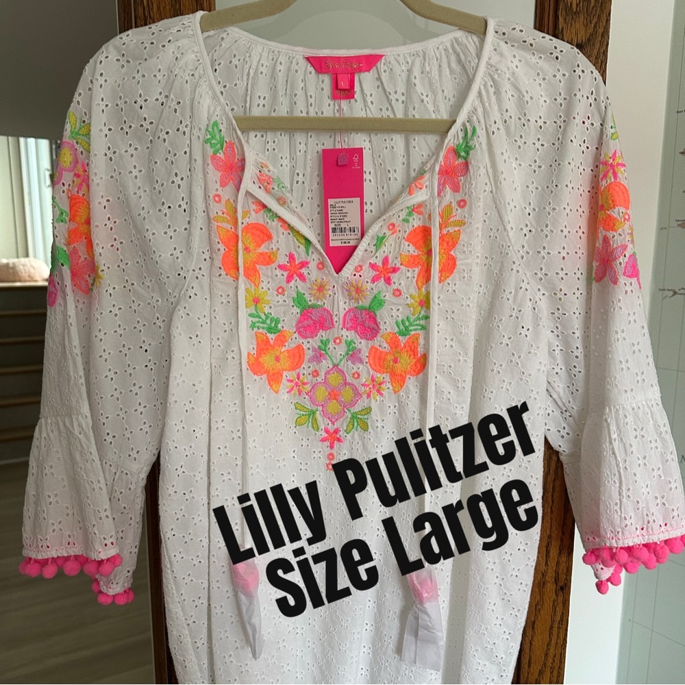 Lilly Pulitzer Morgain Blouse Size Large